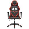 vidaXL Cadeira gaming massagens couro artificial preto e vermelho