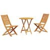 vidaXL Conjunto Bistro Dobr&aacute;vel 3 unid. Castanho