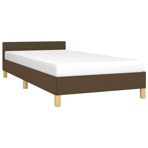 vidaXL Estrutura de cama sem colch&atilde;o 90x200 cm tecido castanho-escuro