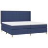 vidaXL Cama box spring c/ colch&atilde;o e LED 200x200 cm tecido azul