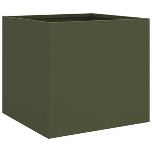 vidaXL Vaso/floreira 32x30x29 cm a&ccedil;o verde azeitona
