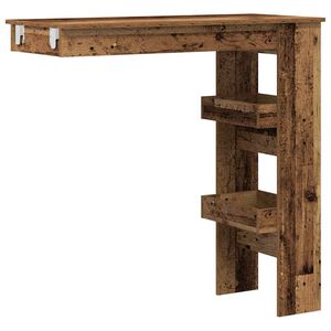 vidaXL Mesa de bar de parede madeira antiga 102x45x103,5 cm