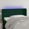 vidaXL Cabeceira cama c/ luzes LED veludo 83x16x78/88 cm verde-escuro