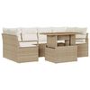 vidaXL Conjunto de Sof&aacute; de Jardim 7 unid. Bege Rattan Sint&eacute;tico