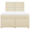 vidaXL Cama com molas/colch&atilde;o 140x190 cm tecido cor creme