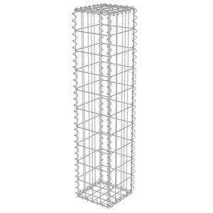 vidaXL Muro gabi&atilde;o com tampas a&ccedil;o galvanizado 20x20x100 cm