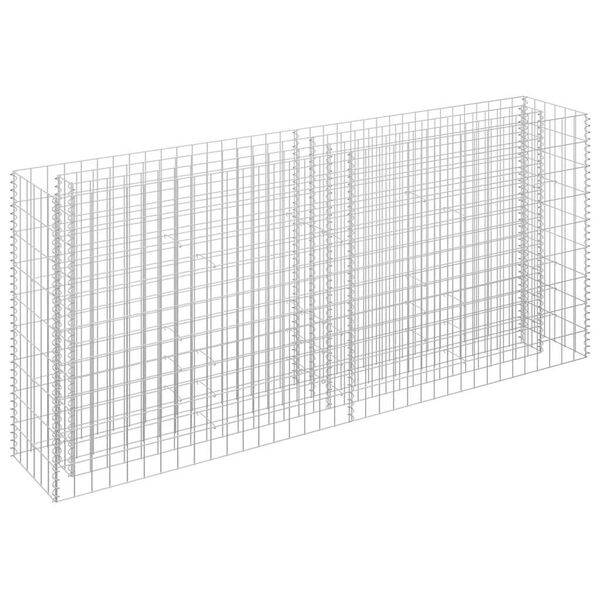 vidaXL Canteiro elevado/cesto gabião 180x30x90 cm aço galvanizado