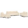 vidaXL 4 pcs conjunto de sof&aacute;s com almofad&otilde;es veludo cor creme