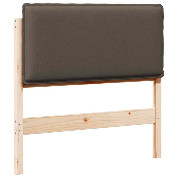 vidaXL Cabeceira estofada com cabeceira Cinza Natural e Claro 80 cm