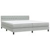 vidaXL Cama box spring c/ colch&atilde;o e LED 180x220 cm veludo cinzento-claro