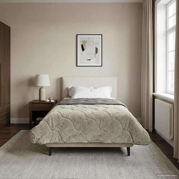 vidaXL Duvet de Ano Inteiro Colchonete Cinzento-claro 155 x 200 cm