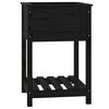 vidaXL Vaso/floreira com prateleira 54x54x81 cm pinho maci&ccedil;o preto