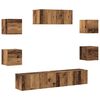 vidaXL Conjunto de arm&aacute;rio TV de parede 5 pcs madeira velha