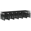 vidaXL 17 pcs conjunto de jantar p/ jardim c/ almofad&otilde;es vime PE preto