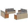 vidaXL 12 pcs conjunto de sof&aacute;s p/ jardim com almofad&otilde;es vime PE bege