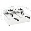 vidaXL Fritadeira el&eacute;trica dupla em a&ccedil;o inoxid&aacute;vel 20 L 6000 W