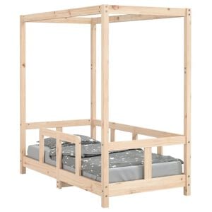 vidaXL Estrutura de cama infantil 70x140 cm pinho maci&ccedil;o