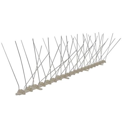 vidaXL Conjunto 6 picos para pássaros e pombos 4 filas 3 m plástico