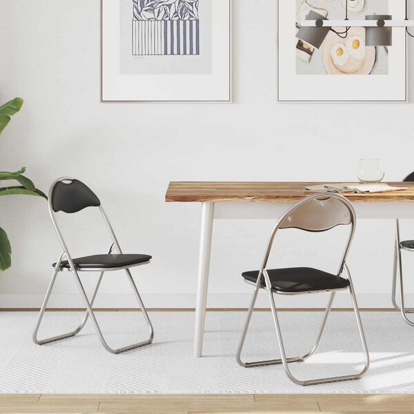 vidaXL Cadeira Dobr&aacute;vel 2 pcs Preto e Cinza 48 x 43,5 x 81 cm