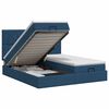vidaXL Cama ottoman com colch&atilde;o com cabeceira 2 unid. Azul Tecido