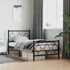 vidaXL Estrutura de cama com cabeceira e p&eacute;s 90x190 cm metal preto
