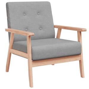 vidaXL Poltrona em tecido cinzento-claro