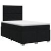 vidaXL Cama box spring com colch&atilde;o Preto 120 x 190 cm Tecido