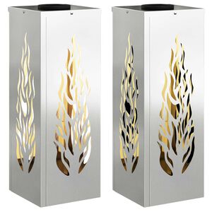 vidaXL Luz Solar LED de Caminho 2 unid. Branco quente 18 x 18 x 50 cm