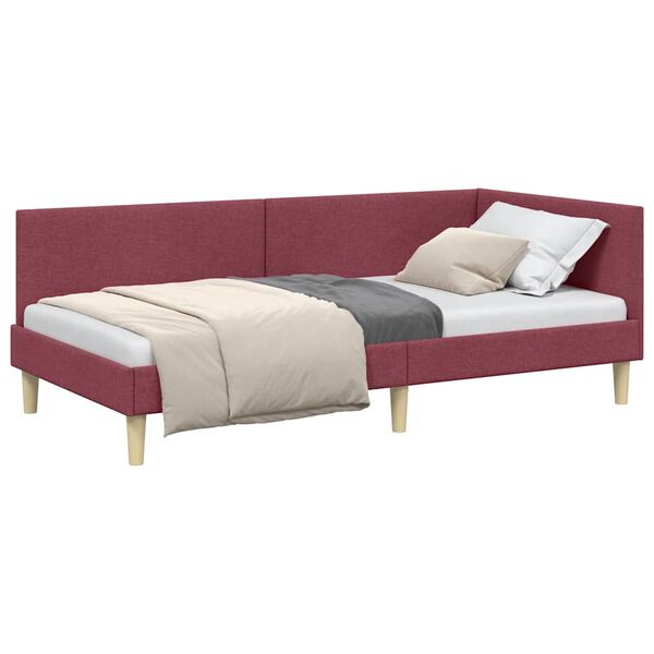 vidaXL Estrutura de Cama de Canto Vinho Vermelho 80 cm x 200 cm Veludo