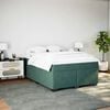 vidaXL Cama com molas/colch&atilde;o 140x190 cm veludo verde-escuro