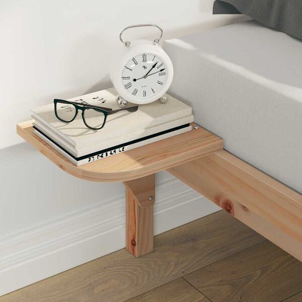 vidaXL Cama com Mesas Laterais Natural 160 x 220 cm