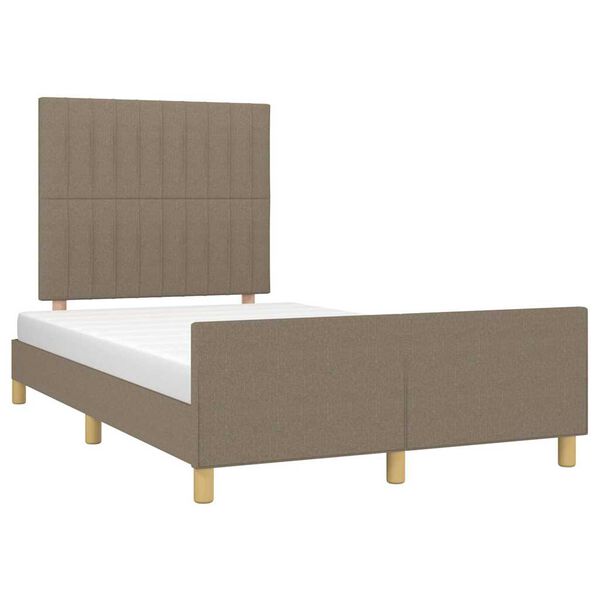 vidaXL Estrutura de cama sem colch&atilde;o 120x190cm tecido cinzento