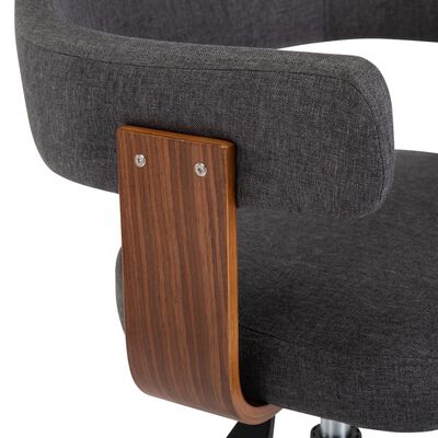 vidaXL Cadeiras jantar giratórias 2pcs madeira curvada/tecido cinzento