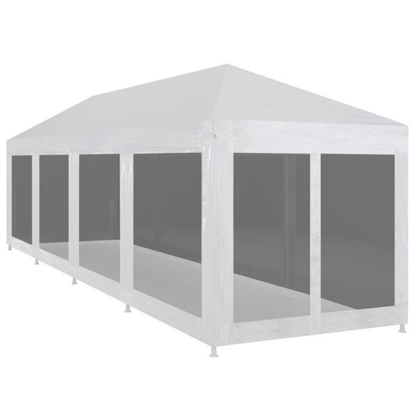 vidaXL Tenda para festas com 10 paredes laterais em rede 12x3 m