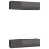 vidaXL M&oacute;veis de TV 4 pcs 60x30x30 cm contraplacado cinzento brilhante