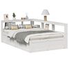 vidaXL Cama com estante sem colch&atilde;o 135x190 cm pinho maci&ccedil;o branco
