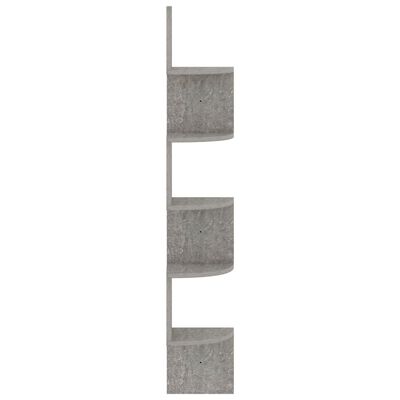 vidaXL Estante de canto p/ parede derivados de madeira cinza cimento