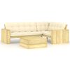 vidaXL 2 pcs conjunto lounge de jardim com almofad&otilde;es pinho impregnado