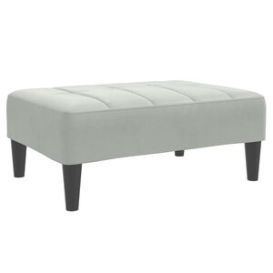 vidaXL Apoio de p&eacute;s 77x55x31 cm veludo cinzento-claro