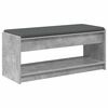 vidaXL Banco de Hall com almofada Cinzento Concreto 103 x 38 x 45 cm