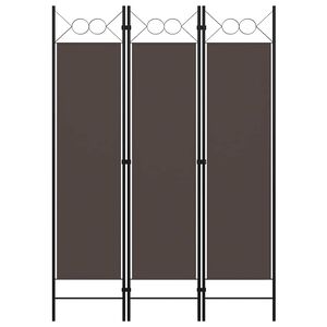 vidaXL Divis&oacute;ria de quarto com 3 pain&eacute;is 120x180 cm castanho