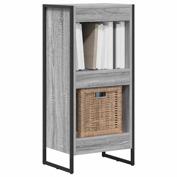 vidaXL Gabinete de Livros Cinza Sonoma 80 x 30 x 155 cm