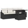 vidaXL Conjunto de Sof&aacute; de Jardim 5 pcs Preto e creme vime PE