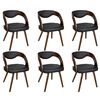 vidaXL Cadeiras de jantar 6 pcs couro artificial castanho