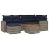 vidaXL Conjunto de sof&aacute; de jardim com 7 pe&ccedil;as e almofadas em rattan sint&eacute;tico cinza