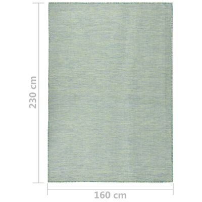 vidaXL Tapete de tecido plano para exterior 160x230 cm turquesa