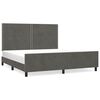 vidaXL Estrutura de cama sem colch&atilde;o 160x200 cm veludo cinzento-escuro