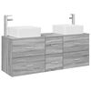 vidaXL Conjunto de Arm&aacute;rios para Banheiro 3 unid. Sonoma cinzento