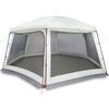 vidaXL Tenda para piscina c/ mosca amov&iacute;vel e paredes de rede cinzento