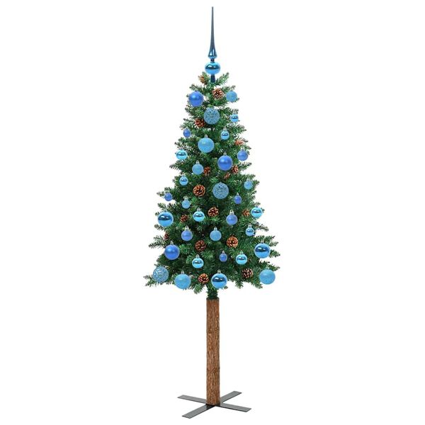 vidaXL &Aacute;rvore de Natal Slim com 150 LEDs com suporte Verde 150 cm